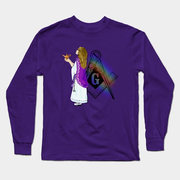 Masonic Princess with Rainbow Long Sleeve T-Shirt by Princess12Toes